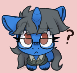 Size: 780x740 | Tagged: safe, artist:spoopygander, derpibooru import, oc, oc only, pony, unicorn, clothes, commission, ear fluff, ears, eye clipping through hair, eyebrows, eyebrows visible through hair, glasses, horn, solo, suit, unicorn oc, ych result