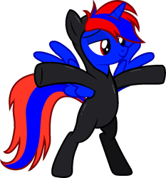 Size: 840x901 | Tagged: safe, artist:stephen-fisher, derpibooru import, oc, oc only, oc:stephen (stephen-fisher), alicorn, g4, alicorn oc, bipedal, horn, male, solo, spy suit, vector, wings