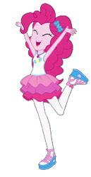 Size: 368x714 | Tagged: safe, artist:blockslikepl, derpibooru import, edit, edited screencap, screencap, pinkie pie, human, equestria girls, g4, arms in the air, background removed, female, happy, not a vector, solo