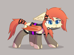 Size: 1600x1200 | Tagged: safe, artist:keupoz, derpibooru import, oc, oc only, oc:peach lace, bat pony, bat pony oc, clothes, commission, eyeshadow, kunai, kunoichi, makeup, solo, stockings, thigh highs