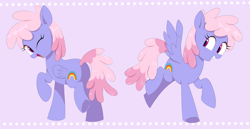 Size: 3293x1705 | Tagged: safe, artist:spoonie, derpibooru import, rainbowshine, pegasus, pony, butt, female, looking at you, mare, one eye closed, simple background, solo, wink, winking at you