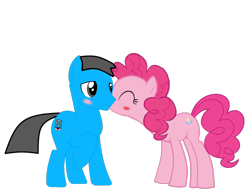 Size: 3727x2920 | Tagged: safe, artist:williamtheofficial, derpibooru import, pinkie pie, oc, oc:william, g4, female, kissing, male, shipping, simple background, straight, transparent background