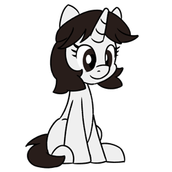 Size: 800x800 | Tagged: safe, artist:unitxxvii, derpibooru import, oc, oc only, oc:talim, pony, unicorn, female, horn, mare, simple background, sitting, smiling, solo, transparent background