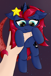 Size: 2700x4000 | Tagged: safe, artist:twinky, derpibooru import, princess luna, alicorn, pony, g4, alternate hairstyle, crescent moon, ear fluff, ears, female, fluffy, horn, mare, moon, solo