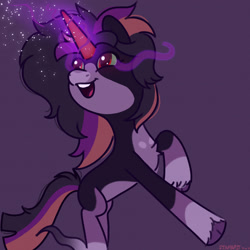 Size: 2480x2480 | Tagged: safe, artist:starburstuwu, derpibooru import, oc, oc only, pony, unicorn, dark magic, horn, magic, solo, sombra eyes, unicorn oc