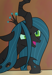 Size: 2036x2941 | Tagged: safe, artist:frownfactory, derpibooru import, queen chrysalis, changeling, changeling queen, g4, atg 2024, female, newbie artist training grounds, solo