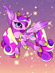 Size: 1200x1600 | Tagged: safe, artist:stacy_165cut, derpibooru import, princess cadance, alicorn, pony, g4, crown, female, hoof shoes, jewelry, mare, peytral, princess shoes, regalia, smiling, solo, sparkles