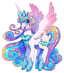 Size: 750x850 | Tagged: safe, artist:suippumato, derpibooru import, princess flurry heart, alicorn, crystal pony, pony, g4, colored wings, colored wingtips, crown, crystal crown (object), crystallized, digital art, female, heart, heart eyes, hoof shoes, jewelry, mare, older, older flurry heart, peytral, pixel art, princess shoes, regalia, simple background, smiling, solo, spread wings, transparent background, wingding eyes, wings