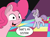 Size: 1600x1191 | Tagged: safe, artist:doodledonutart, derpibooru import, maud pie, pinkie pie, earth pony, pony, g4, atg 2024, dance floor, dialogue, duo, duo female, female, mare, missing accessory, mood contrast, neutral, newbie artist training grounds, open mouth, open smile, pie sisters, siblings, sisters, smiling, speech bubble, spotlight