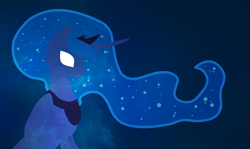 Size: 2038x1216 | Tagged: safe, artist:llimus, derpibooru import, princess luna, pony, glowing, glowing eyes, solo