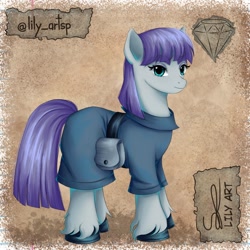 Size: 1580x1580 | Tagged: safe, artist:liliart1211, derpibooru import, maud pie, earth pony, pony, g4, adorable face, cute, digital art, digital painting, fanart, smiling, solo, stone