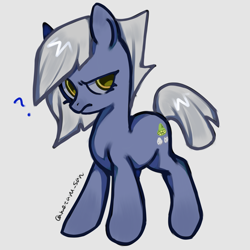 Size: 4096x4096 | Tagged: safe, artist:metaruscarlet, derpibooru import, limestone pie, earth pony, pony, cutie mark, gray background, looking at you, question mark, simple background, solo, wondering