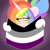 Size: 2000x2000 | Tagged: safe, artist:ladylullabystar, derpibooru import, oc, oc:lady lullaby star, pony, asexual pride flag, bust, female, glasses, mare, portrait, pride, pride flag, solo