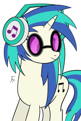 Size: 2105x3154 | Tagged: safe, artist:frownfactory, derpibooru import, dj pon-3, vinyl scratch, unicorn, g4, female, glasses, headphones, horn