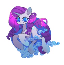 Size: 1220x1230 | Tagged: safe, artist:cutesykill, derpibooru import, rarity, pony, unicorn, g4, big ears, big eyes, blue eyelashes, blue eyes, blue sclera, circle background, cloud, colored, colored horn, colored muzzle, colored pinnae, colored sclera, concave belly, ears, female, horn, in air, leg fluff, long mane, long tail, mare, no catchlights, purple mane, purple tail, ringlets, shiny mane, shiny tail, simple background, slit eyes, smiling, solo, sparkly mane, sparkly tail, tail, thick eyelashes, thick legs, thin, unicorn horn, white background, white coat