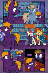 Size: 1920x2948 | Tagged: safe, artist:alexdti, derpibooru import, moondancer, sunburst, oc, oc:brainstorm (alexdti), oc:dark purple, oc:purple creativity, pony, comic:quest for friendship retold, crying, female, library, male, r63 paradox, tears of pain, twilight's castle, twilight's castle library