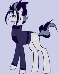 Size: 1440x1800 | Tagged: safe, artist:broniesforponies, derpibooru import, snow hope, earth pony, pony, g4, black hair, black mane, full body, gameloft, goth, gray coat, male, my little pony: magic princess, solo, stallion