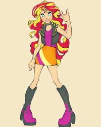 Size: 1440x1800 | Tagged: safe, artist:broniesforponies, derpibooru import, sunset shimmer, human, g4, full body, humanized, lips, solo