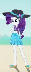 Size: 139x325 | Tagged: safe, derpibooru import, edit, edited screencap, screencap, rarity, human, aww... baby turtles, better together, equestria girls, g4, clothes, cropped, female, hat, picture for breezies, rarity's blue sarong, rarity's purple bikini, solo focus, sun hat, swimsuit