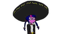 Size: 1374x748 | Tagged: safe, artist:samueljcollins1990, derpibooru import, sci-twi, twilight sparkle, g4, hat, mariachi, mariachi outfit, mariachi-twi, simple background, solo, sombrero, white background