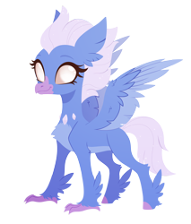 Size: 2420x2835 | Tagged: safe, alternate version, artist:belka-sempai, derpibooru import, part of a set, oc, oc only, changeling, classical hippogriff, hippogriff, g4, changeling eyes, commission, disguise, disguised changeling, female, simple background, smiling, solo, spread wings, transparent background, wings, ych result