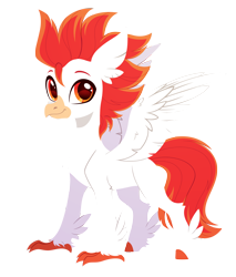 Size: 2420x2835 | Tagged: safe, artist:belka-sempai, derpibooru import, part of a set, oc, oc only, oc:blaze solaris, classical hippogriff, hippogriff, g4, classical hippogriffied, commission, hippogriffied, male, simple background, smiling, solo, species swap, transparent background, ych result