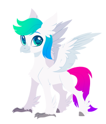 Size: 2420x2835 | Tagged: safe, artist:belka-sempai, derpibooru import, part of a set, oc, oc only, oc:municorn, classical hippogriff, hippogriff, g4, classical hippogriffied, commission, hippogriffied, male, simple background, smiling, solo, species swap, transparent background, ych result