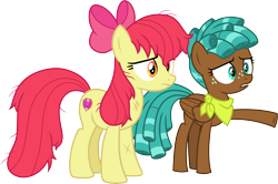 Size: 4514x3000 | Tagged: safe, artist:cloudy glow, derpibooru import, apple bloom, spur, earth pony, pegasus, g4, .ai available, apple bloom's bow, bow, duo, duo female, female, hair bow, simple background, transparent background, vector