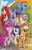 Size: 1100x1700 | Tagged: safe, artist:thom zahler, derpibooru import, applejack, fluttershy, pinkie pie, rainbow dash, rarity, twilight sparkle, twilight sparkle (alicorn), alicorn, earth pony, pegasus, pony, unicorn, g4, 2017, applejack's hat, building, calgary, calgary stampede, canada, canadian flag, clothes, cowboy hat, eyes closed, female, flying, freckles, group, hat, horn, mane six, mare, open mouth, open smile, outdoors, raised hoof, raised leg, rear view, signature, smiling, spread wings, tail, wings