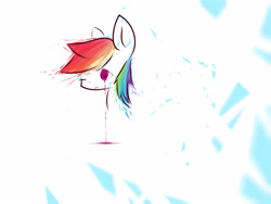 Size: 4000x3000 | Tagged: safe, artist:aitureria, derpibooru import, rainbow dash, pegasus, pony, 2015, abstract, broken, crying, female, mare, one eye closed, shattered, solo