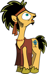 Size: 1024x1596 | Tagged: safe, artist:andypriceart, artist:brunursus, derpibooru import, idw, earth pony, pony, g4, flax seed, hippie, male, micro-series #3, my little pony micro-series, open mouth, simple background, stallion, transparent background, vector