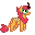 Size: 32x32 | Tagged: safe, artist:cupute, derpibooru import, oc, oc only, kirin, animated, commission, digital art, food, gif, orange, pixel animation, pixel art, png, simple background, solo, transparent background, ych result