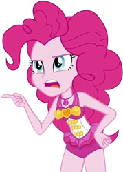 Size: 1807x2520 | Tagged: safe, derpibooru import, editor:homersimpson1983, pinkie pie, equestria girls, forgotten friendship, g4, 2d, bare shoulders, clothes, equestria girls specials, geode of sugar bombs, magical geodes, one-piece swimsuit, pinkie pie swimsuit, simple background, sleeveless, swimsuit, transparent background, vector