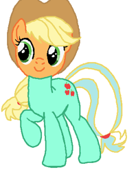 Size: 331x418 | Tagged: safe, artist:qjosh, derpibooru import, applejack, earth pony, pony, g4, applejack's hat, character to character, clothes, cowboy hat, female, hat, simple background, transformation, transformation sequence, white background