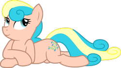 Size: 1280x720 | Tagged: safe, artist:ispincharles, derpibooru import, edit, earth pony, pony, g4, background pony, female, human shoulders, lying down, mare, not bon bon, prone, rainbow taffy, recolor, simple background, solo, transparent background, vector, vector edit, vector used
