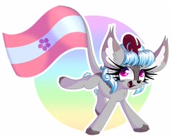 Size: 4096x3299 | Tagged: safe, artist:windykirin, derpibooru import, oc, oc only, kirin, big ears, cloven hooves, cute, ears, eyelashes, female, happy, mare, pride, pride flag, sapphic pride flag, solo