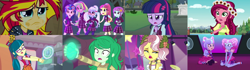 Size: 5120x1440 | Tagged: safe, derpibooru import, edit, edited screencap, screencap, gloriosa daisy, indigo zap, juniper montage, kiwi lollipop, lemon zest, sci-twi, sour sweet, sugarcoat, sunny flare, sunset shimmer, supernova zap, twilight sparkle, vignette valencia, wallflower blush, equestria girls, g4, antagonist, crying, guilty, k-lo, memory stone, mirror, my god what have i done, my god what have i done?, postcrush, redeemed, redeemed antagonist, redeemed six, redeemed villain, redeemers, redemption, reformation, reformed, reformed antagonist, reformed villain, shadow five, su-z, villainess