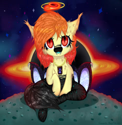 Size: 844x870 | Tagged: safe, derpibooru import, oc, oc only, bat pony, pony, bat pony oc, black hole, solo, space