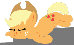 Size: 2437x1499 | Tagged: safe, artist:wissle, derpibooru import, applejack, earth pony, pony, g4, atg 2024, eyes closed, faceplant, falling, female, mare, newbie artist training grounds, silly, silly pony, simple background, solo, solo focus, stairs, transparent background, who's a silly pony