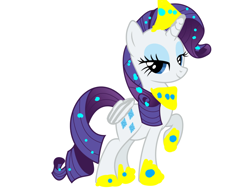 Size: 1080x810 | Tagged: artist needed, source needed, safe, derpibooru import, edit, rarity, alicorn, pony, g4, 1000 hours in ms paint, alicornified, female, race swap, raricorn, simple background, solo, white background