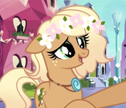 Size: 1425x1220 | Tagged: safe, artist:cstrawberrymilk, derpibooru import, oc, oc:daisy dayfield, pony, unicorn, female, floral head wreath, flower, horn, mare, solo