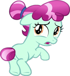 Size: 477x519 | Tagged: safe, derpibooru import, edit, edited screencap, screencap, cherry valley, crystal pony, g4, the beginning of the end, butt, female, filly, foal, not a vector, plot, simple background, solo, transparent background