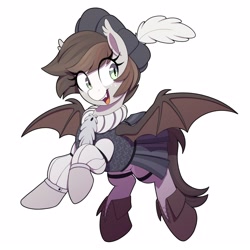 Size: 1600x1600 | Tagged: source needed, safe, artist:thebatfang, derpibooru import, oc, oc only, oc:news flash, bat pony, pony, bard, fantasy class, female, mare, simple background, solo, white background