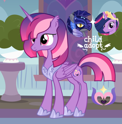 Size: 1280x1297 | Tagged: safe, artist:vi45, derpibooru import, twilight sparkle, twilight sparkle (alicorn), oc, alicorn, pony, female, mare, night guard, offspring, parent:night guard, parent:twilight sparkle