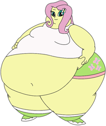 Size: 602x720 | Tagged: safe, artist:johnvi20, derpibooru import, fluttershy, human, equestria girls, g4, breasts, fat, fattershy, female, hootershy, morbidly obese, obese, overweight, simple background, solo, transparent background