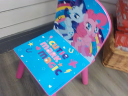 Size: 4160x3120 | Tagged: safe, artist:humanmuck, derpibooru import, pinkie pie, rarity, g4, chair, duo, duo female, female, irl, photo