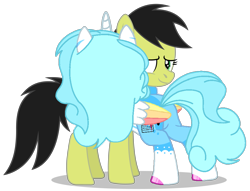 Size: 7491x5721 | Tagged: safe, artist:creedyboy124, derpibooru import, oc, oc only, oc:jemimasparkle, oc:sadie park, alicorn, pegasus, alicorn oc, base used, duo, female, horn, hug, pegasus oc, simple background, transparent background, wings