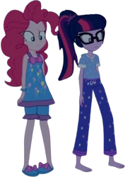 Size: 1781x2520 | Tagged: safe, derpibooru import, edit, edited screencap, editor:homersimpson1983, screencap, pinkie pie, sci-twi, twilight sparkle, human, equestria girls, g4, background removed, female, not a vector, simple background, transparent background