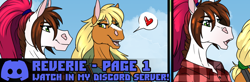 Size: 1520x500 | Tagged: safe, artist:sunny way, derpibooru import, oc, oc:sunny way, anthro, horse, comic:reverie, chubby, comic, comic page, cute, digital art, equis universe, exclusive, female, male, mare, smiling, stallion, vectarion