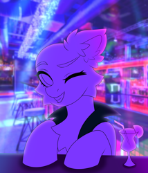 Size: 3500x4084 | Tagged: safe, artist:stesha, derpibooru import, pony, alcohol, cocktail, commission, drink, nightclub, sketch, solo, ych sketch, your character here